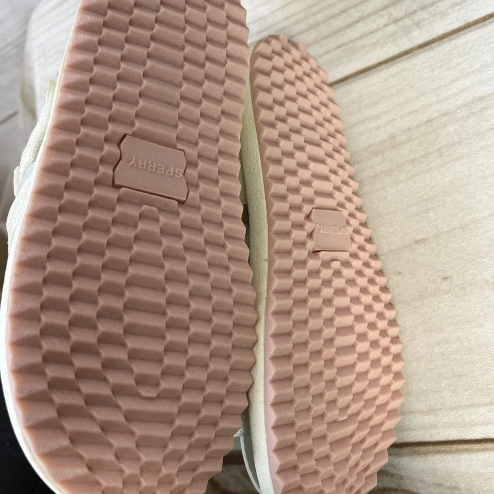 Sperry Skipper White Shimmer Pink Fisherman Sandals Kids Size 12M SOL167906